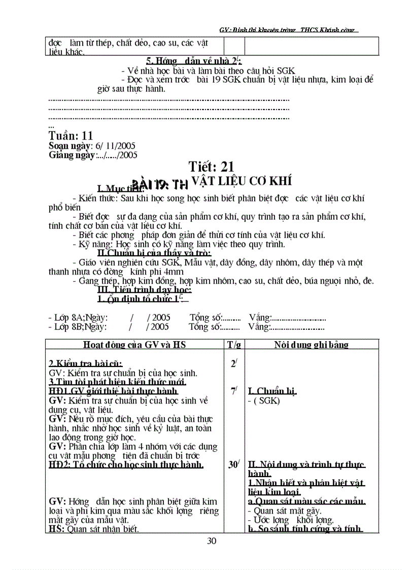 image for page Giáo án CN 8 Học kì I