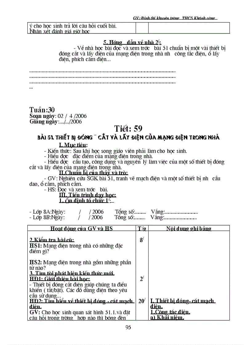 image for page Giáo án CN 8 Học kì I