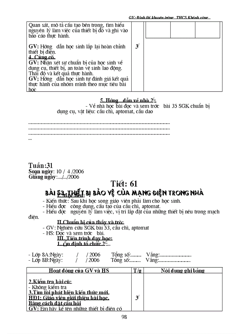 image for page Giáo án CN 8 Học kì I