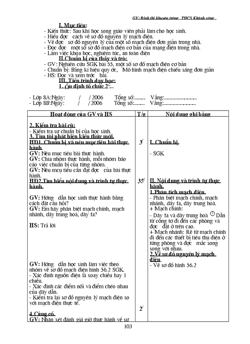 image for page Giáo án CN 8 Học kì I