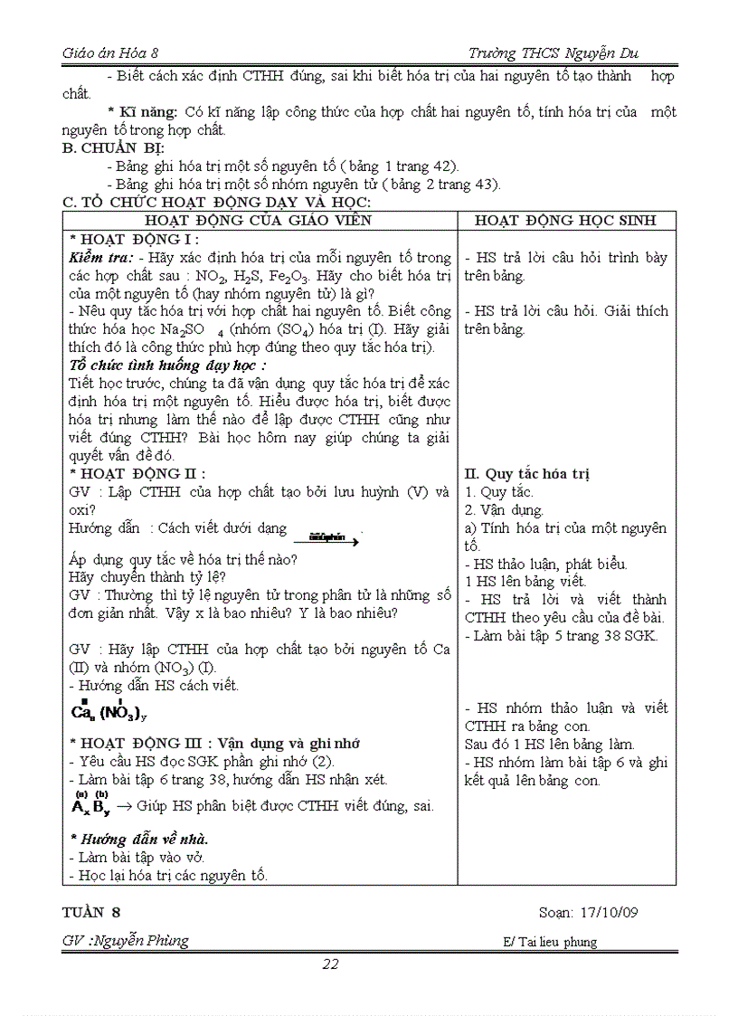 image for page Giáo án hóa 8 hk i