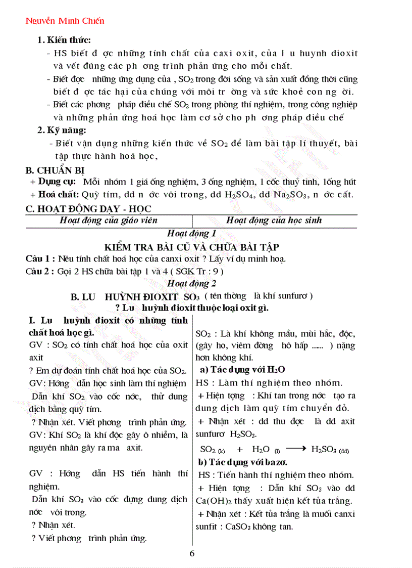 image for page Giáo án Hóa 9 cả năm 2009 2010