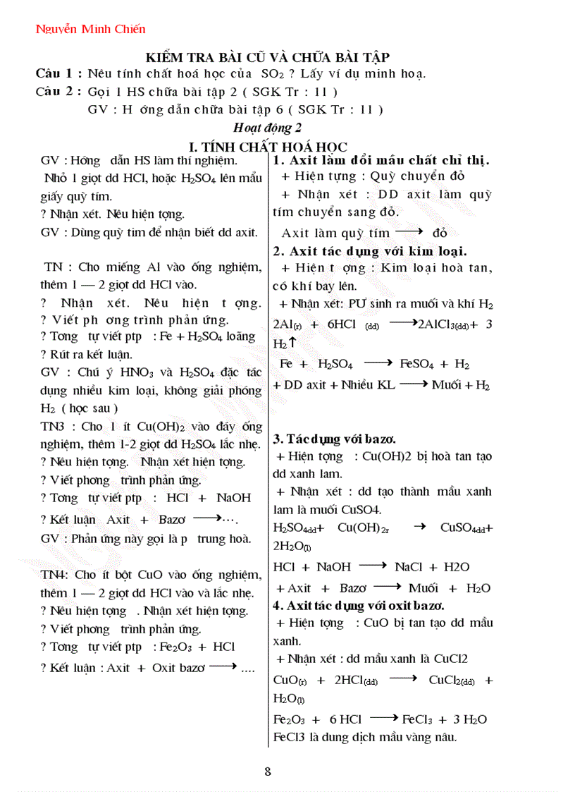 image for page Giáo án Hóa 9 cả năm 2009 2010