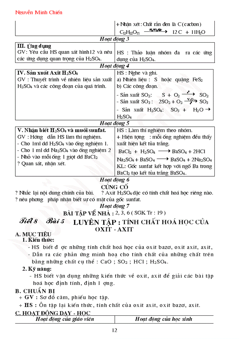 image for page Giáo án Hóa 9 cả năm 2009 2010