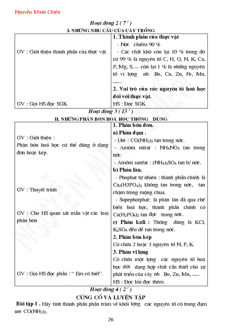 image for page Giáo án Hóa 9 cả năm 2009 2010