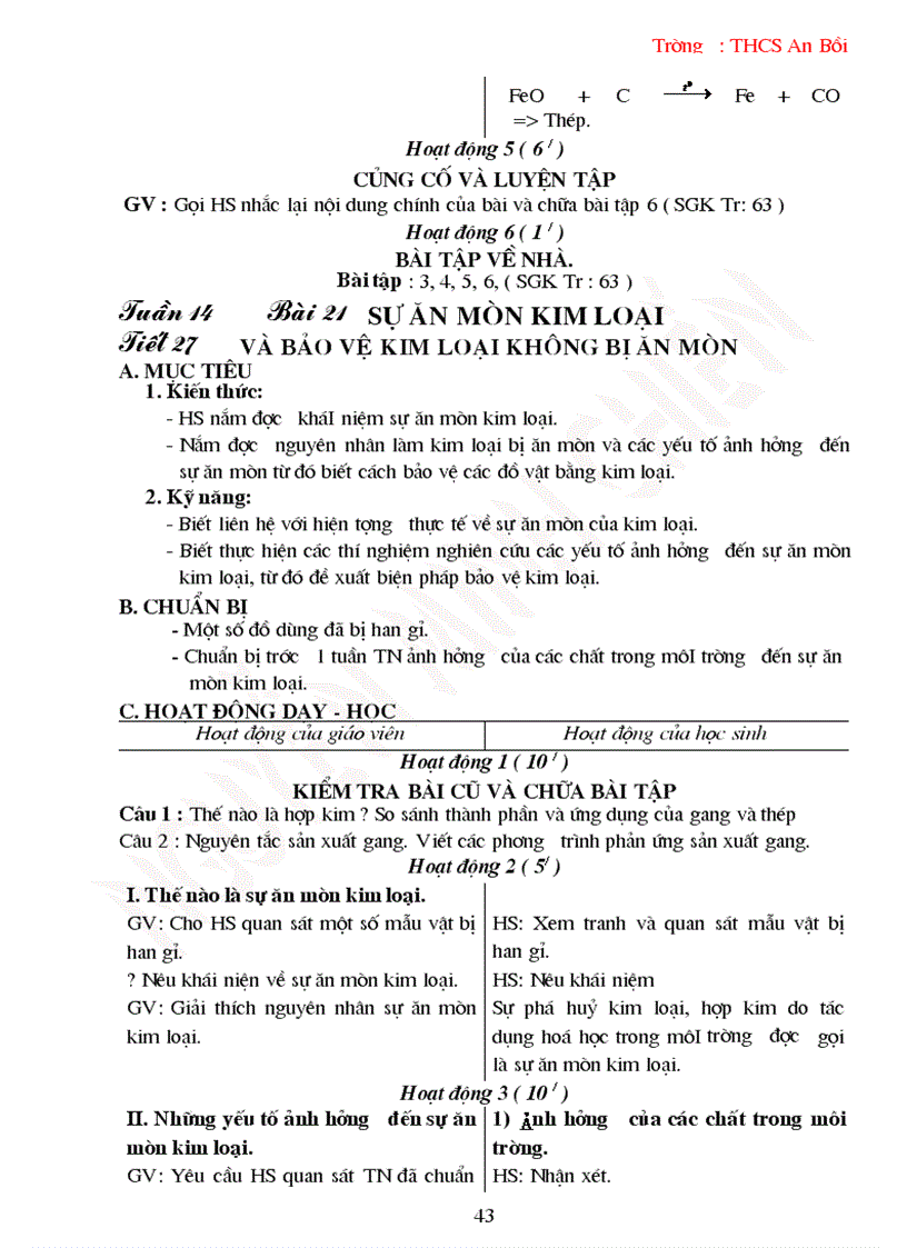 image for page Giáo án Hóa 9 cả năm 2009 2010