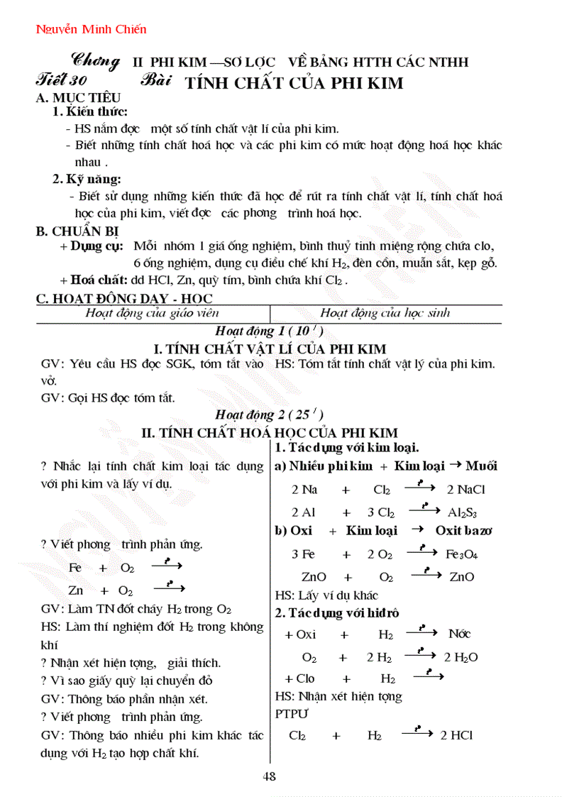 image for page Giáo án Hóa 9 cả năm 2009 2010