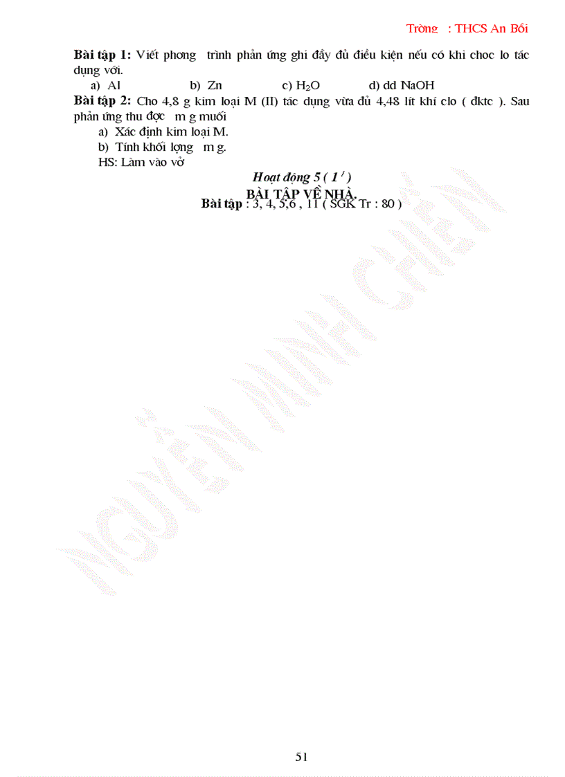 image for page Giáo án Hóa 9 cả năm 2009 2010