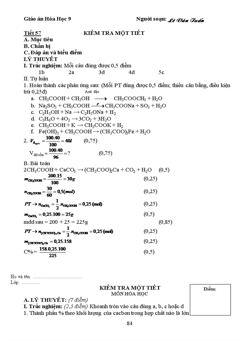 image for page Giáo án Hóa 9 cả năm 3 cột