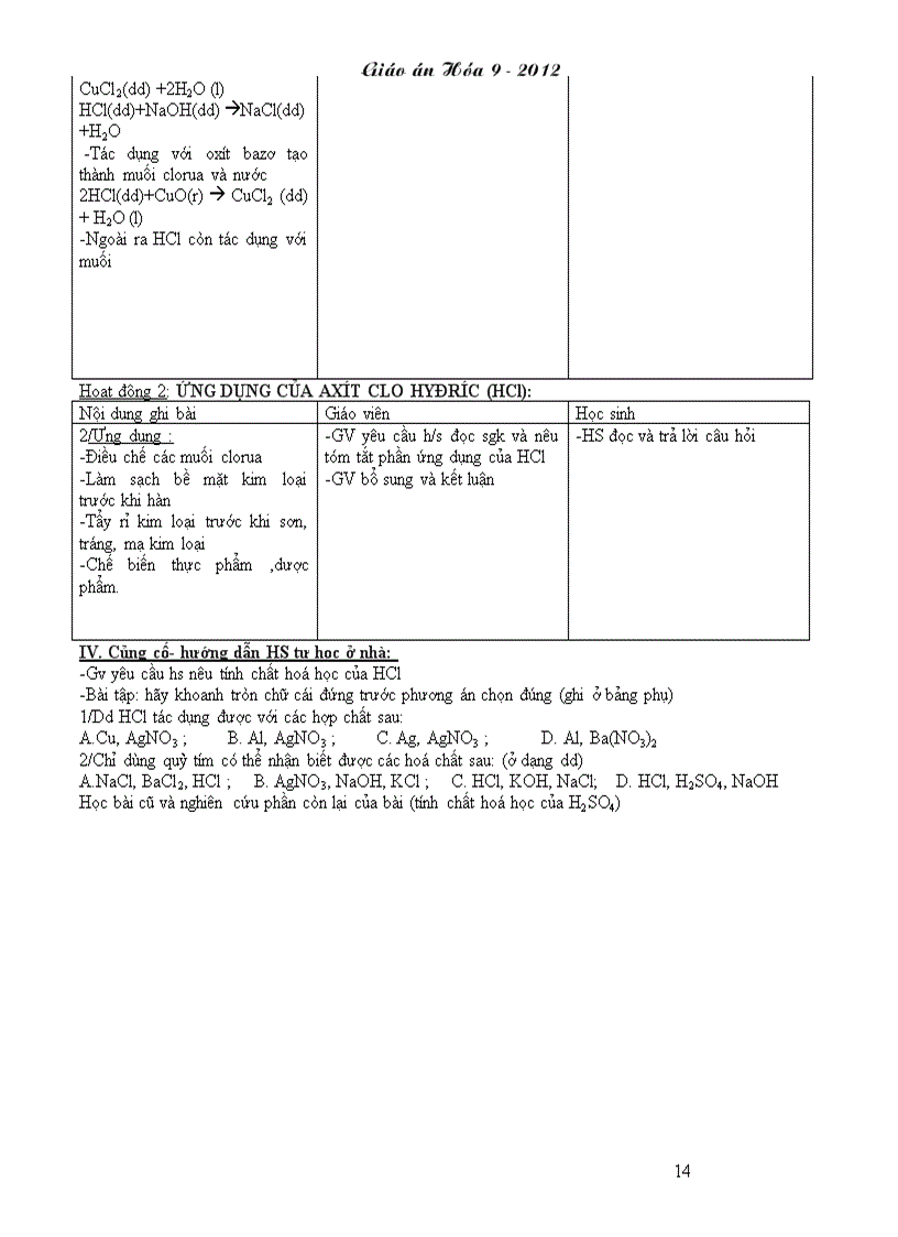 image for page Giao an Hoa 9 Chuan KT 1