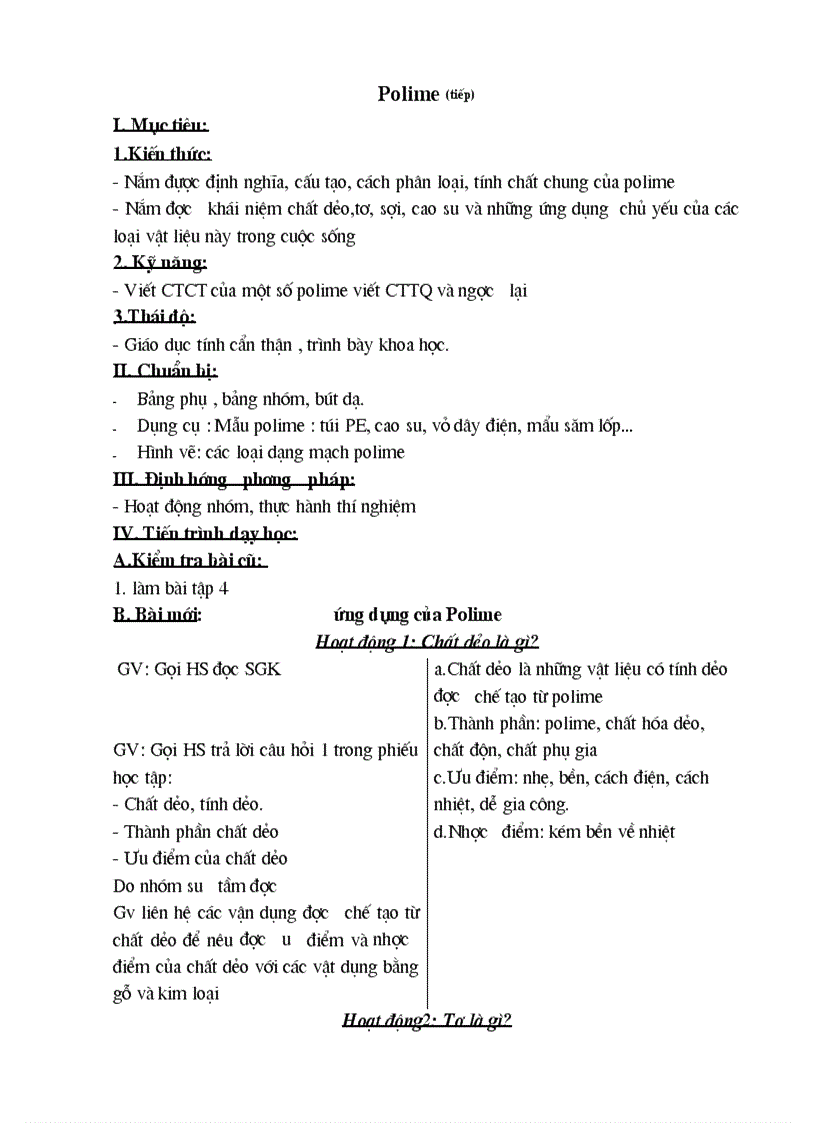 image for page Giáo án Hóa 9 HKII 3 cột mới