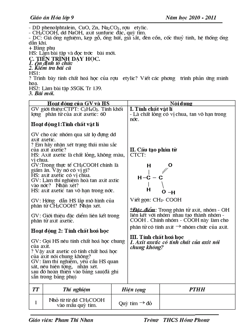 image for page Giao an hoa 9 ki II