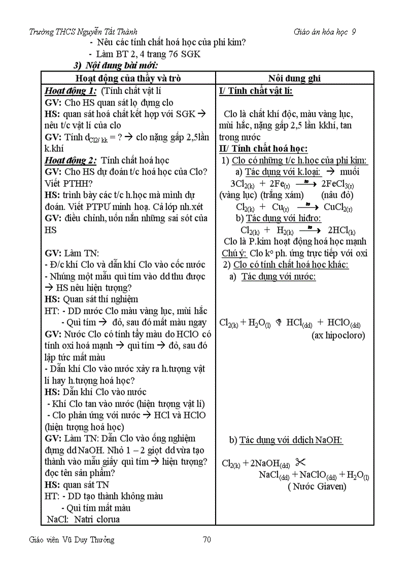 image for page Giao an hoa 9 ky 1 chuan ktkn