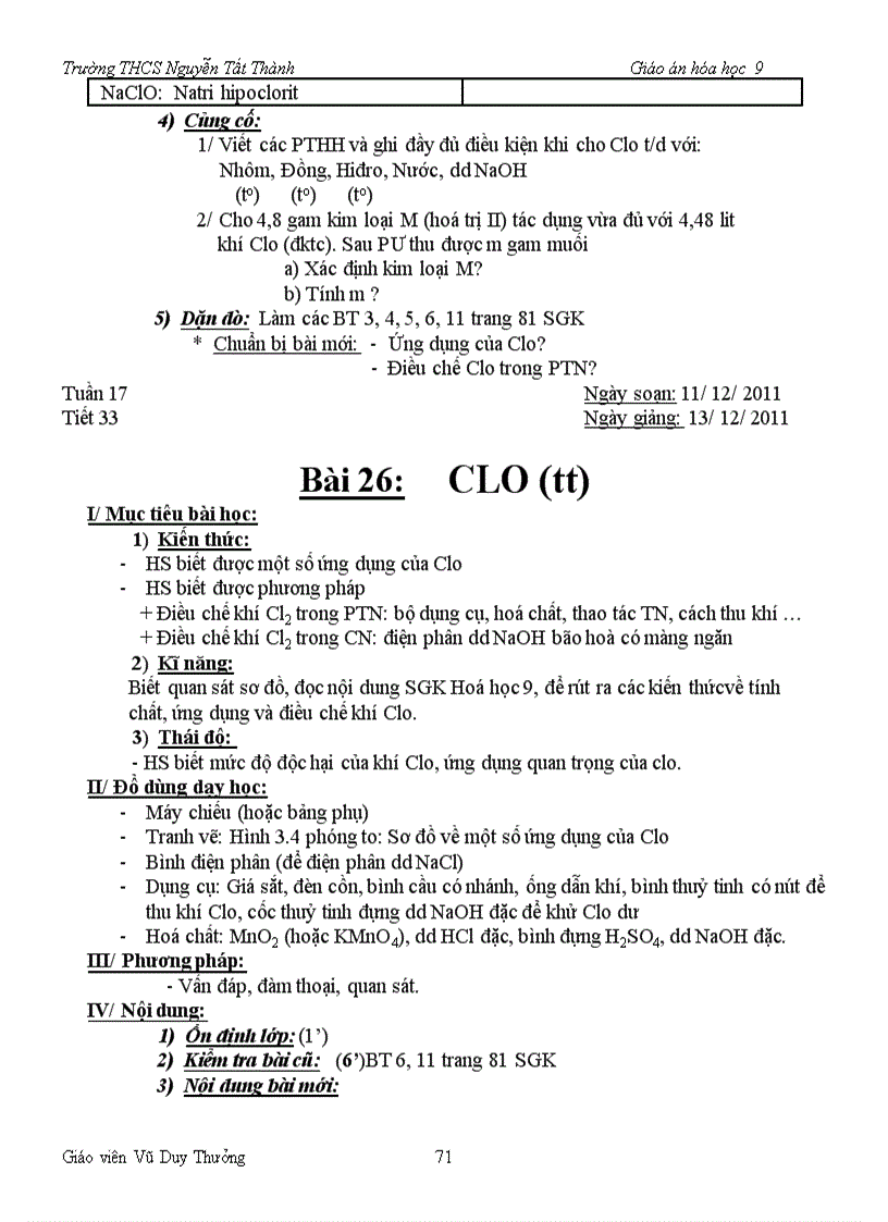 image for page Giao an hoa 9 ky 1 chuan ktkn