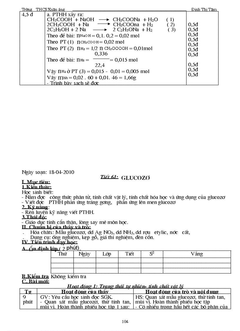 image for page Giáo án hoá 9 tham khảo