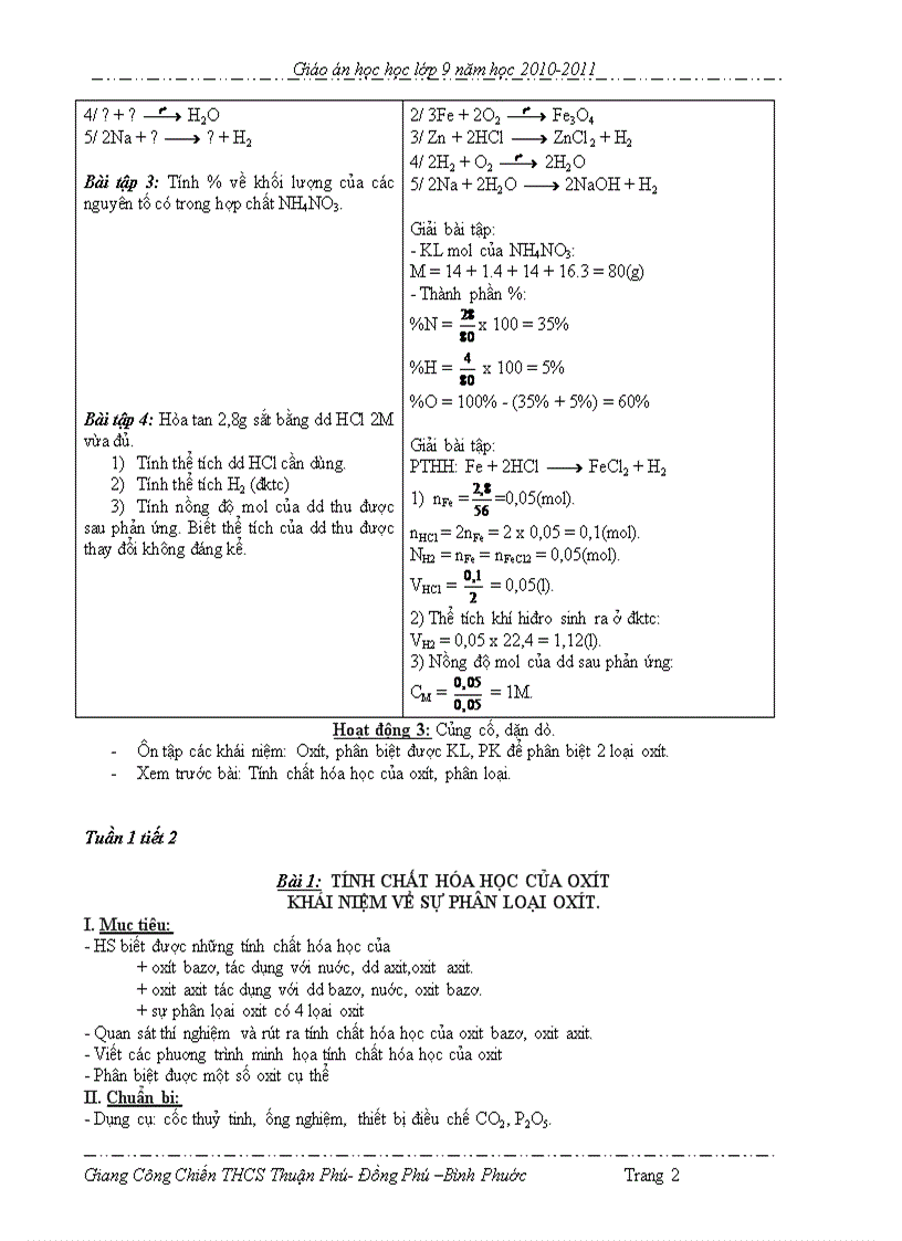 image for page Giáo án hóa 9 theo chuan KT KN