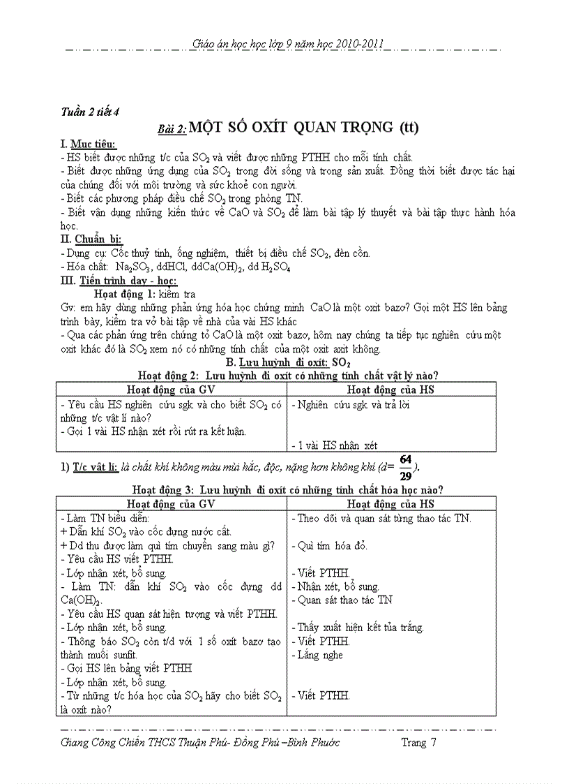 image for page Giáo án hóa 9 theo chuan KT KN