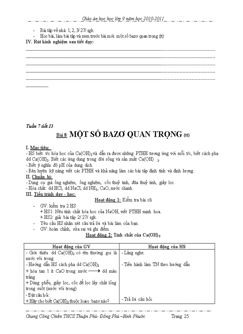 image for page Giáo án hóa 9 theo chuan KT KN