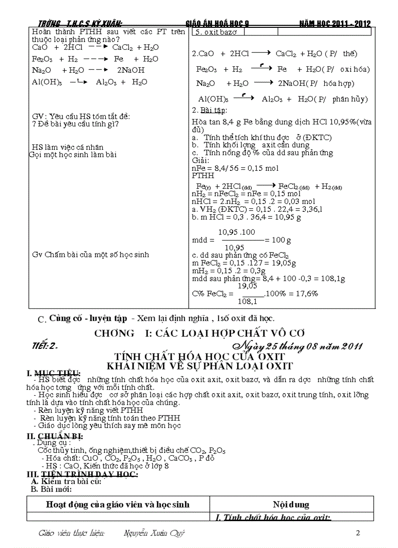 image for page Giao an Hoa 9 tron bo 2012