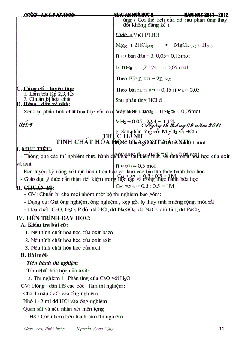 image for page Giao an Hoa 9 tron bo 2012