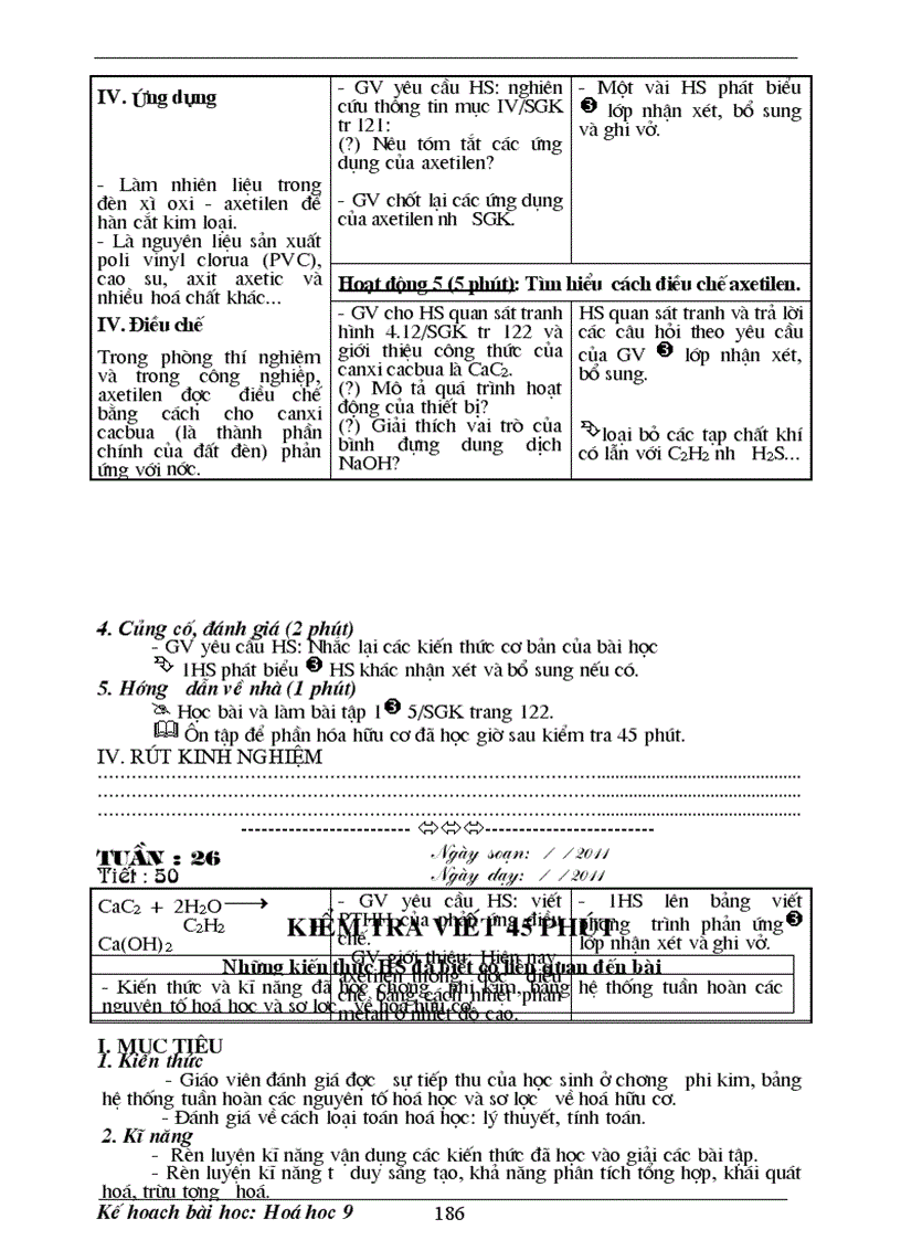 image for page Giáo án Hóa 9 tuần 25 32 3 cột