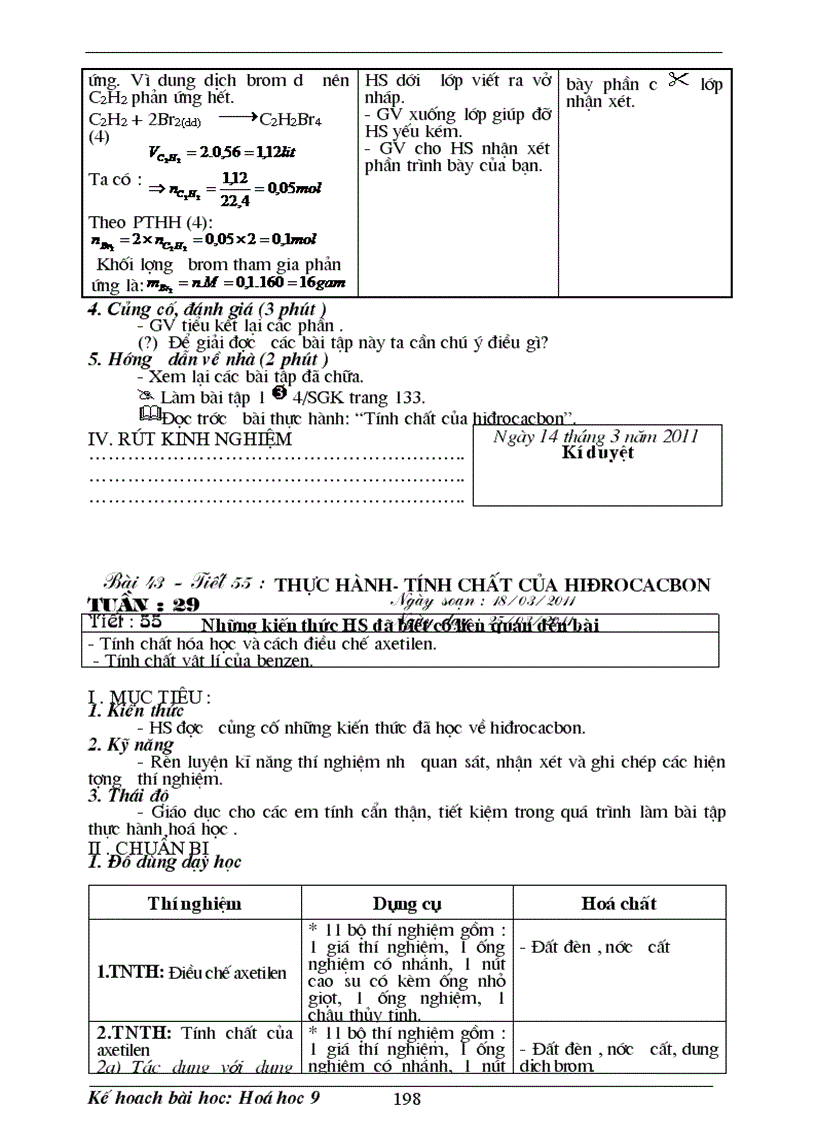 image for page Giáo án Hóa 9 tuần 25 32 3 cột