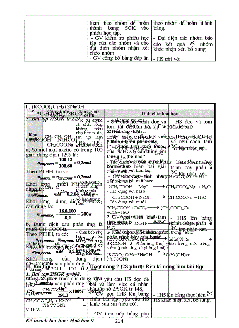 image for page Giáo án Hóa 9 tuần 25 32 3 cột