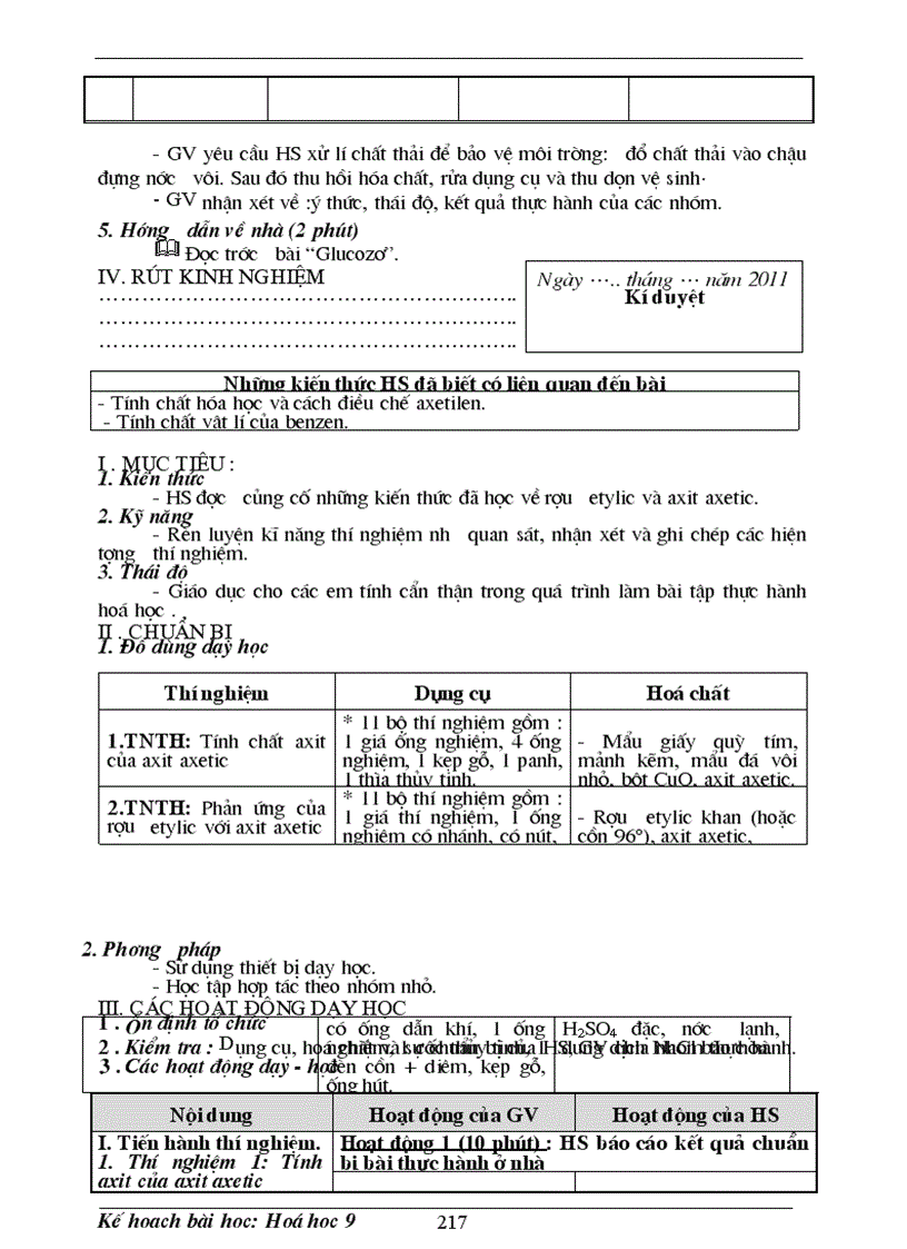 image for page Giáo án Hóa 9 tuần 25 32 3 cột