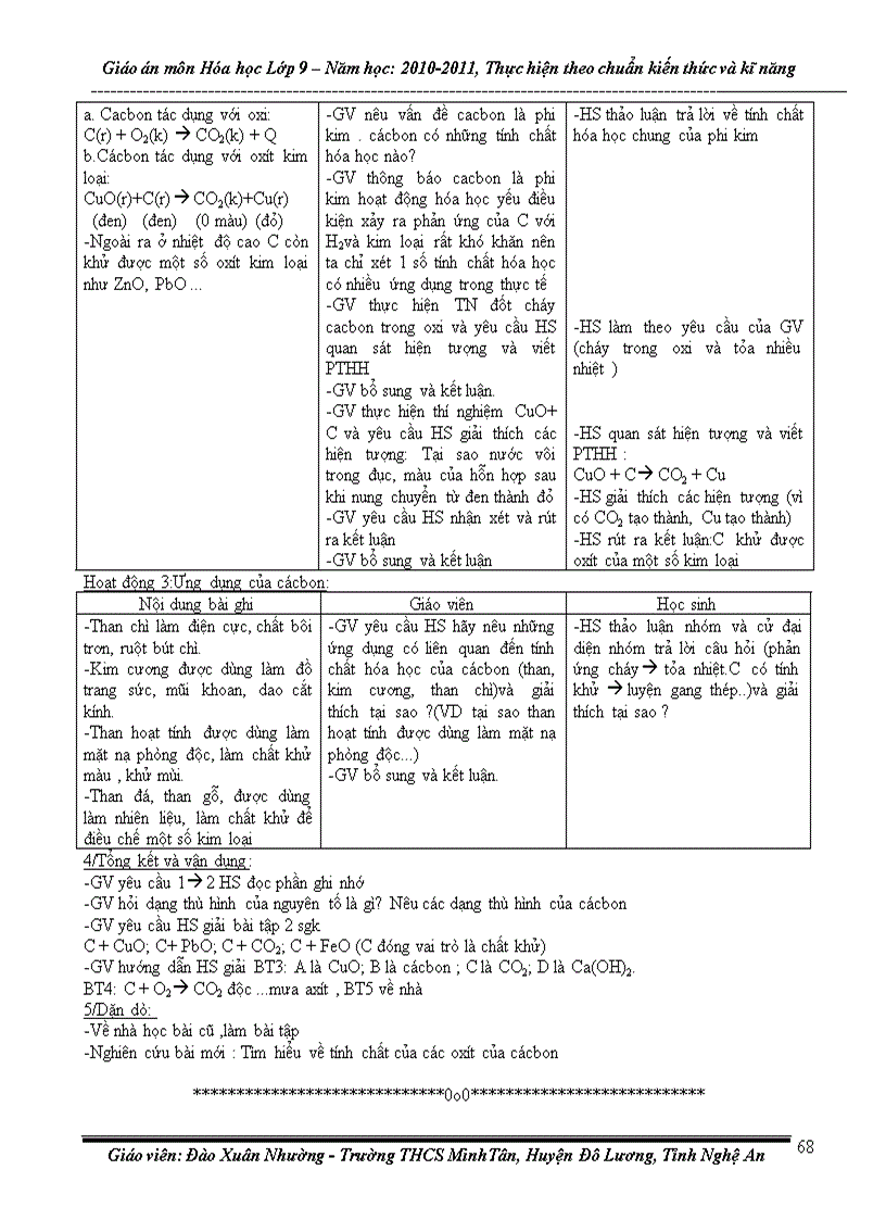 image for page Giáo án hóa 9 Chuẩn KTKN 2011