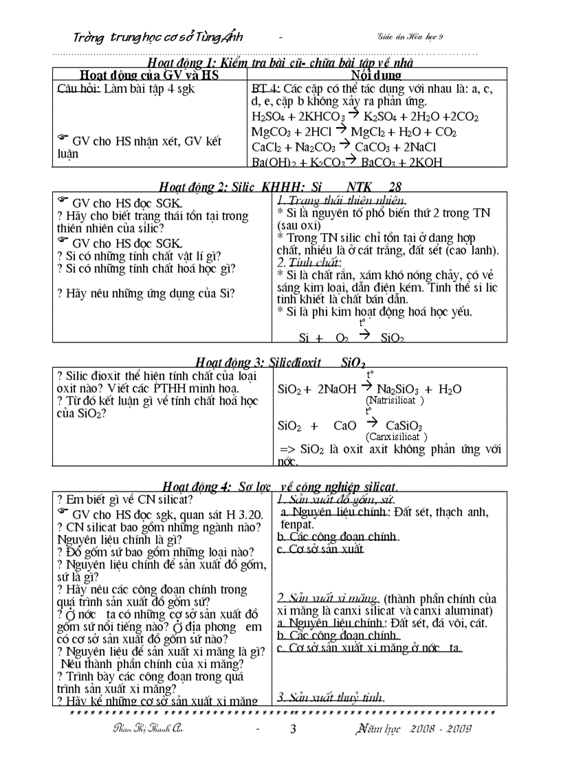 image for page Giáo án Hóa học 9 2008 2009 HKII