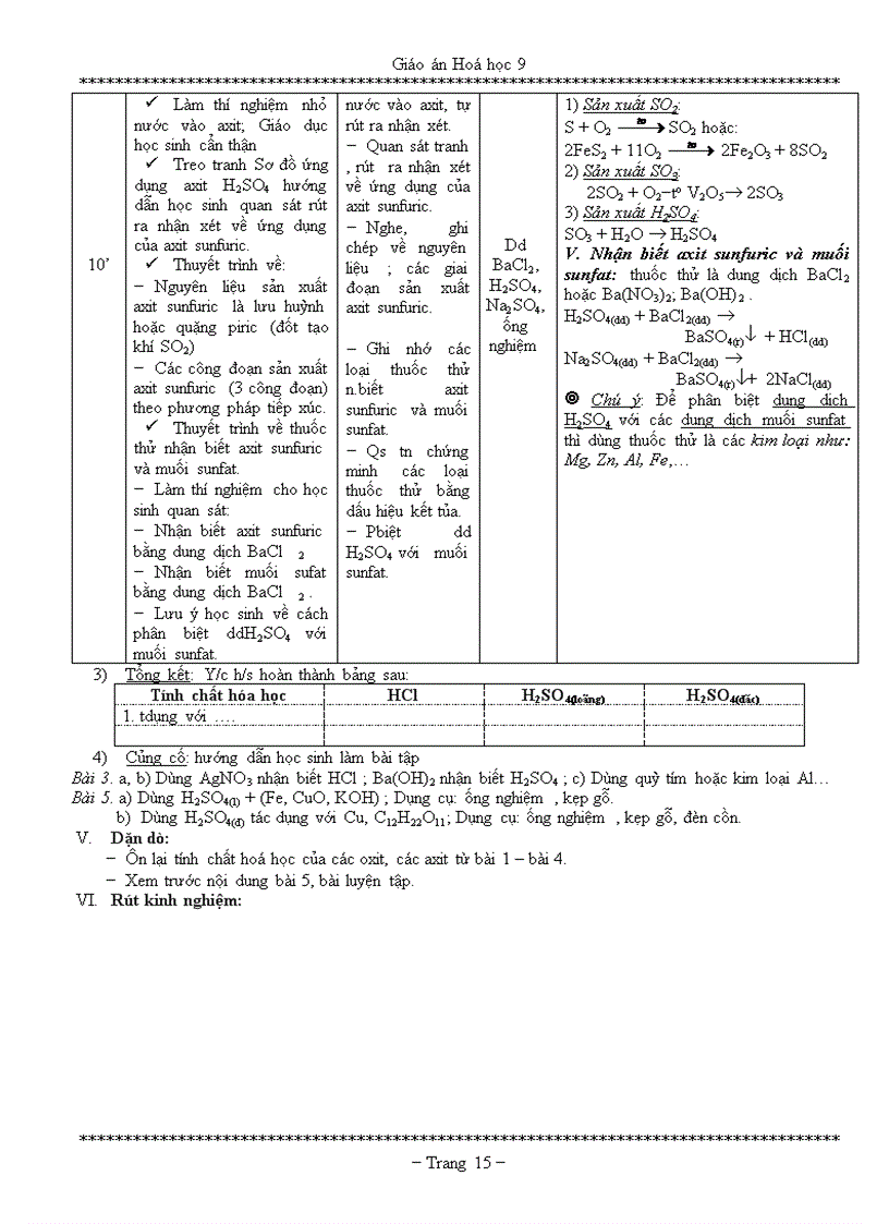 image for page GIÁO ÁN HÓA HỌC 9 Chi tiết 5 CỘT