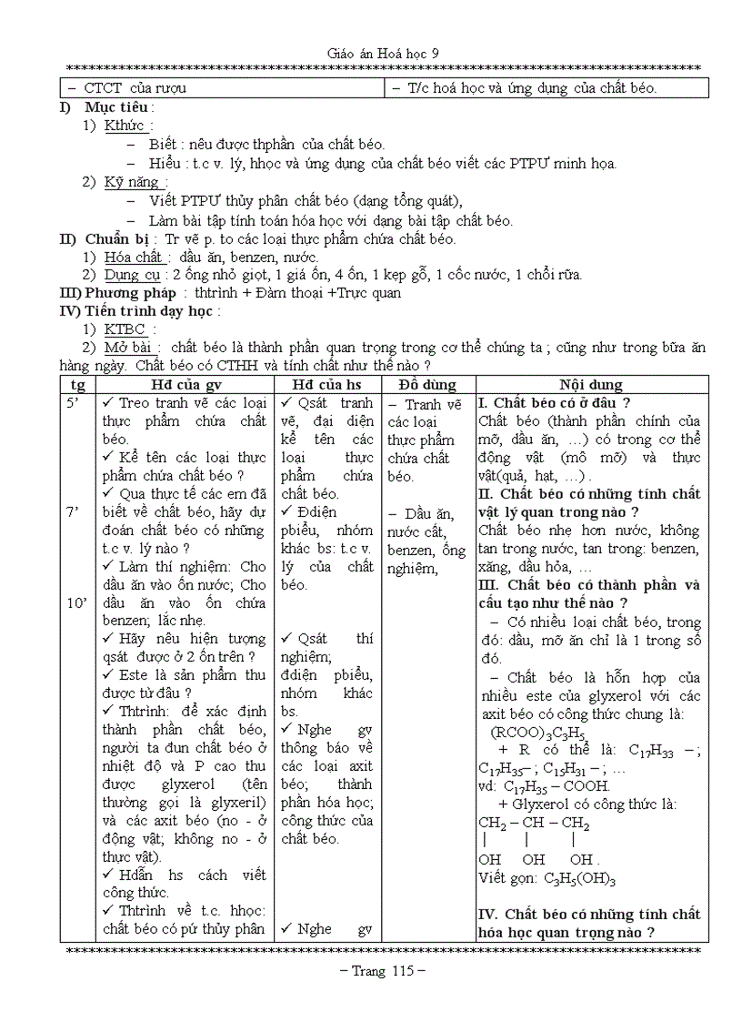 image for page GIÁO ÁN HÓA HỌC 9 Chi tiết 5 CỘT
