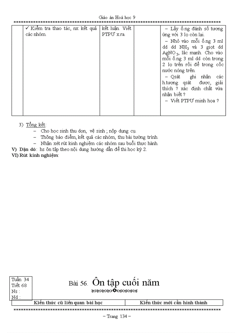 image for page GIÁO ÁN HÓA HỌC 9 Chi tiết 5 CỘT