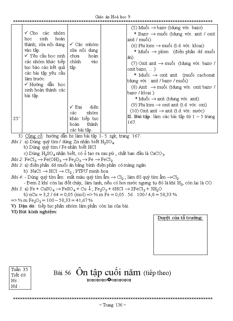 image for page GIÁO ÁN HÓA HỌC 9 Chi tiết 5 CỘT