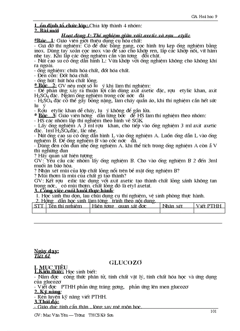 image for page Giao an Hoa hoc 9 chuan Bai du thi