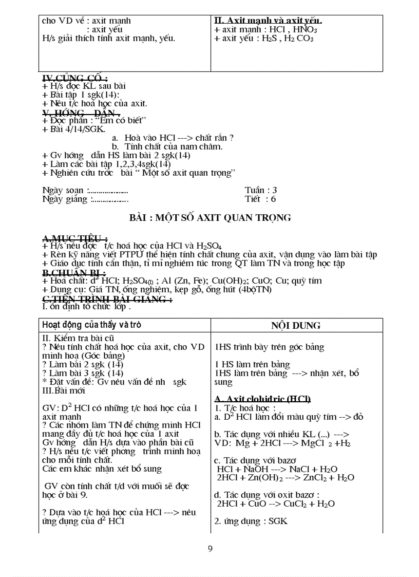 image for page Giáo án Hóa Học 9 có tích hợp môi trường