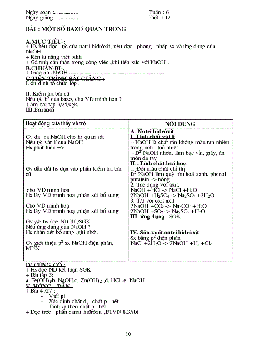 image for page Giáo án Hóa Học 9 có tích hợp môi trường