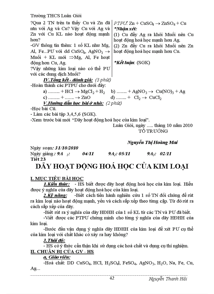 image for page Giáo án hóa học 9 đúng chuẩn