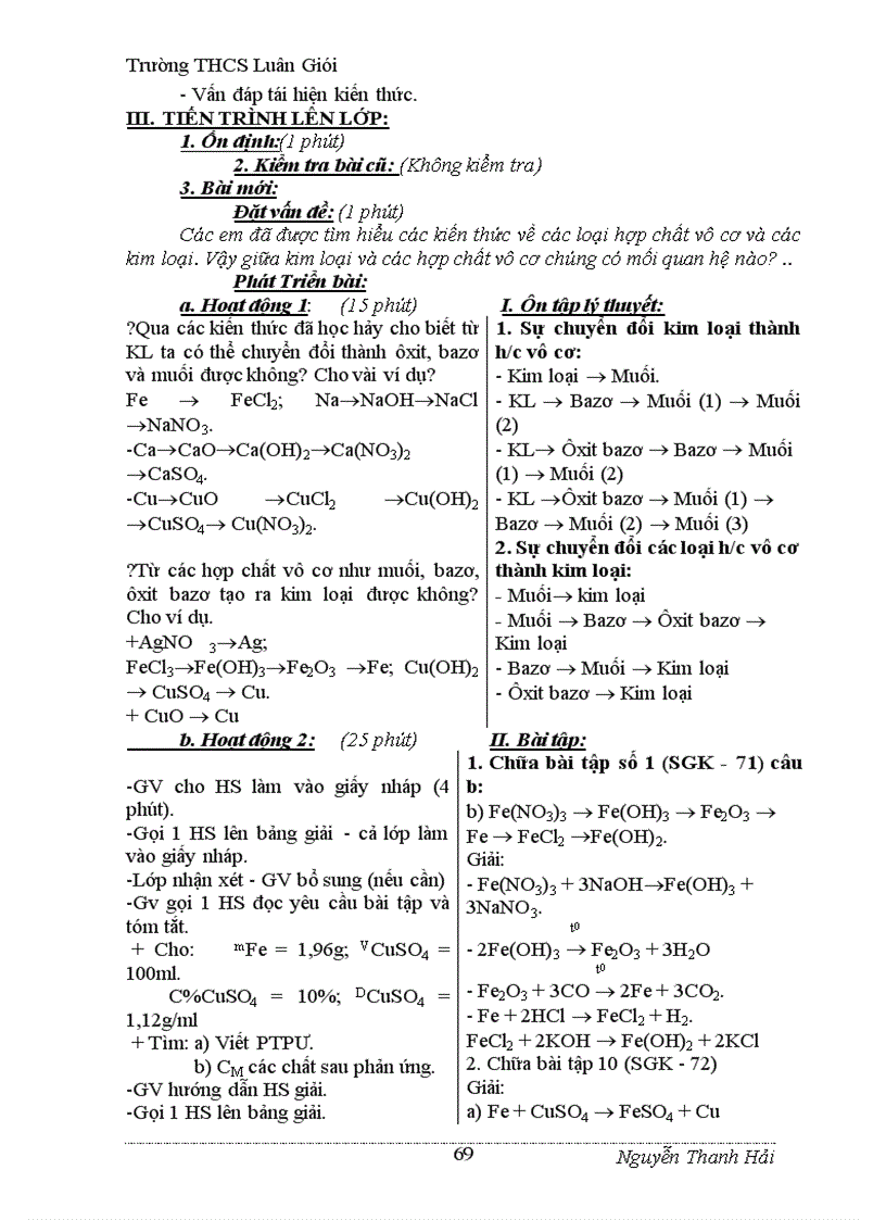 image for page Giáo án hóa học 9 đúng chuẩn