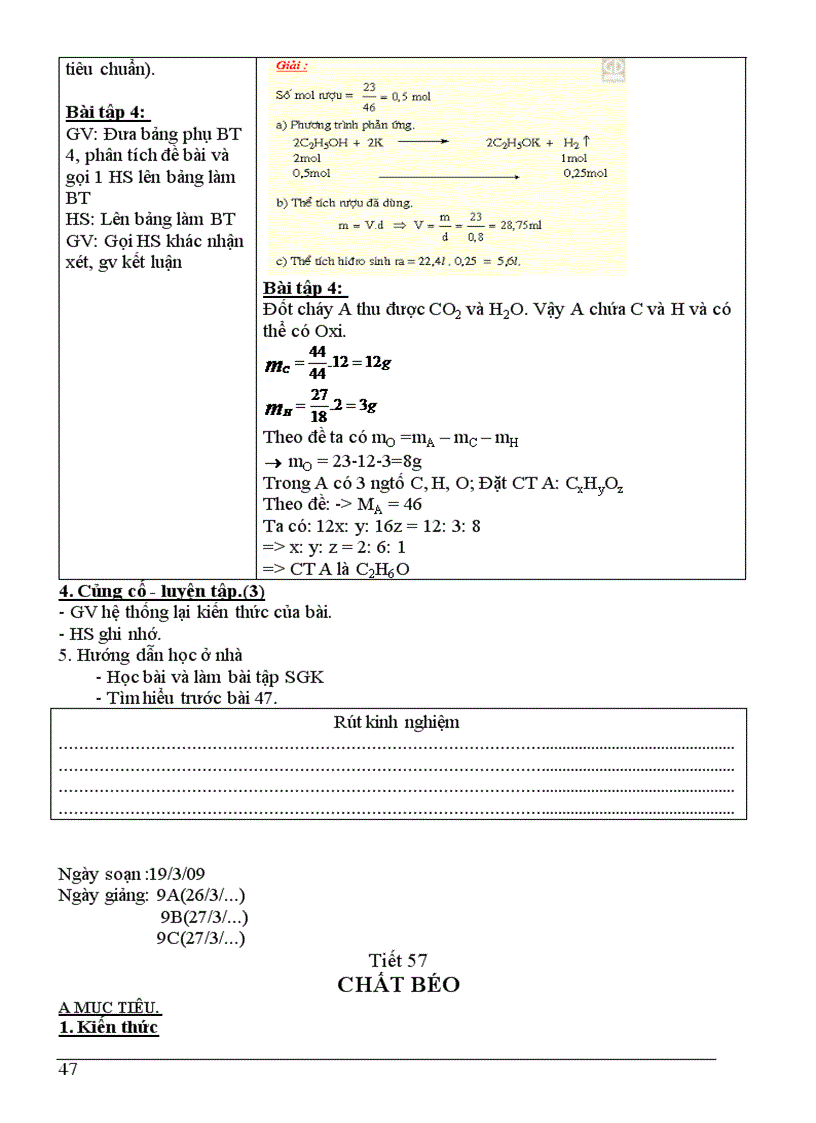 image for page Giáo án Hóa học 9 Học Kỳ 2