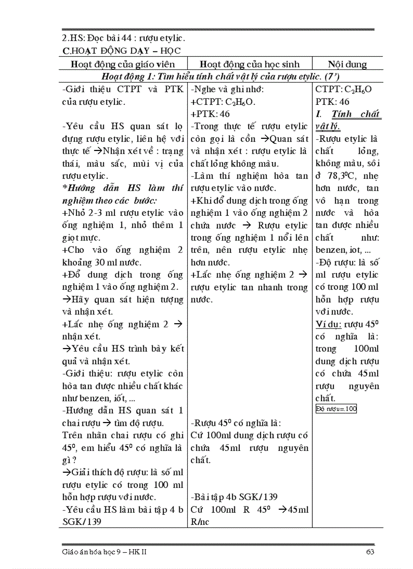image for page Giáo án hóa học 9 học kỳ ii không cần sửa cực hay