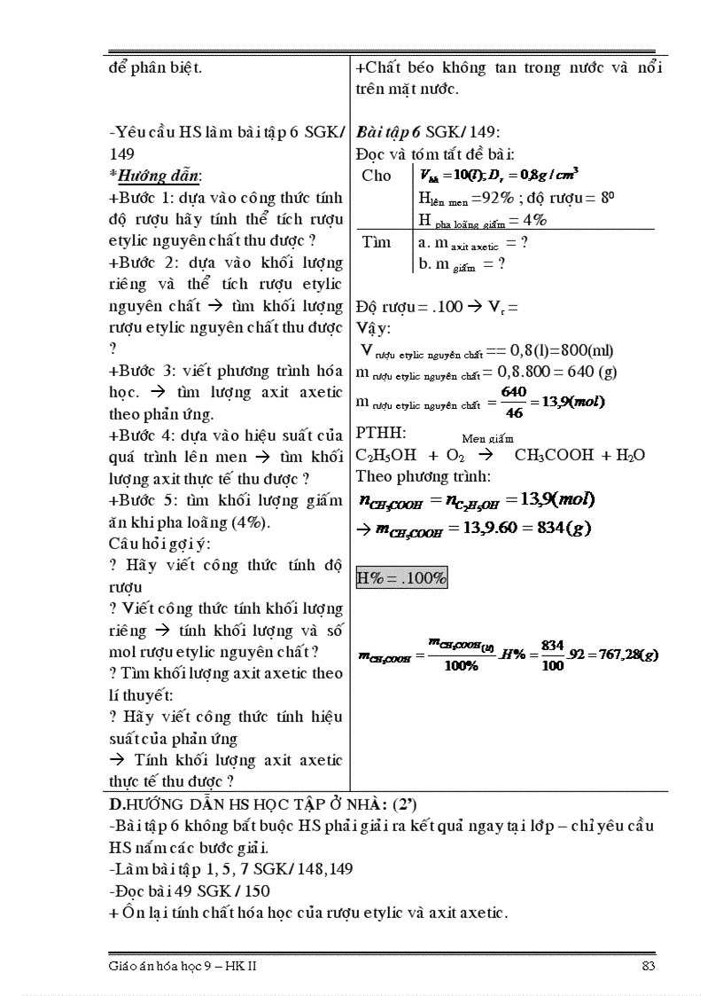 image for page Giáo án hóa học 9 học kỳ ii không cần sửa cực hay