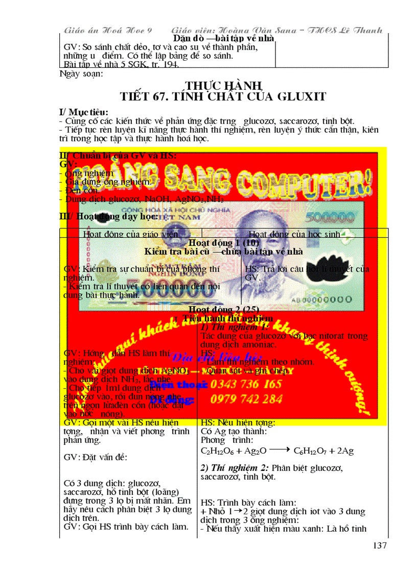 image for page Giao An Hoa Hoc 9 HS Tron bo Chuc thanh cong