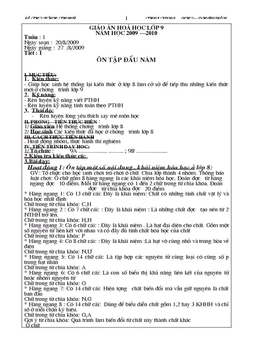 image for page Giao an hoa hoc lop 9 nam hoc 2009 2010