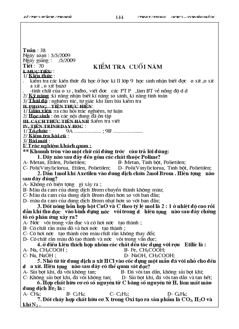 image for page Giao an hoa hoc lop 9 nam hoc 2009 2010