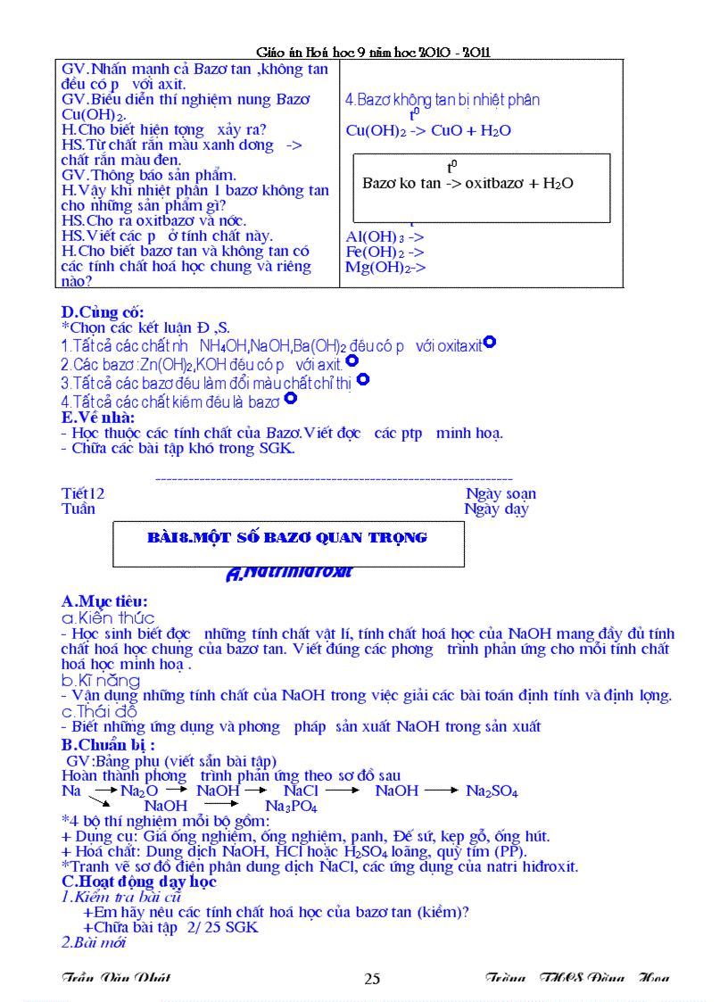 image for page Giáo án Hóa9 chuẩn không cần chỉnh