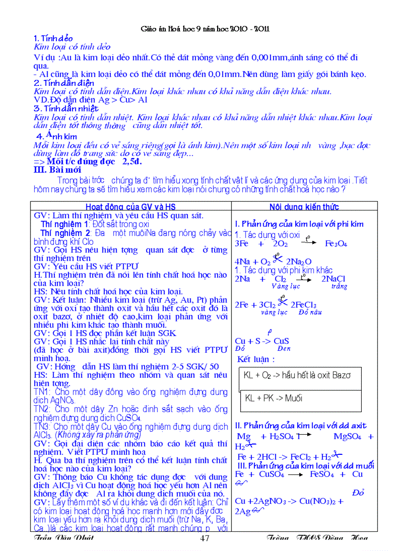 image for page Giáo án Hóa9 chuẩn không cần chỉnh