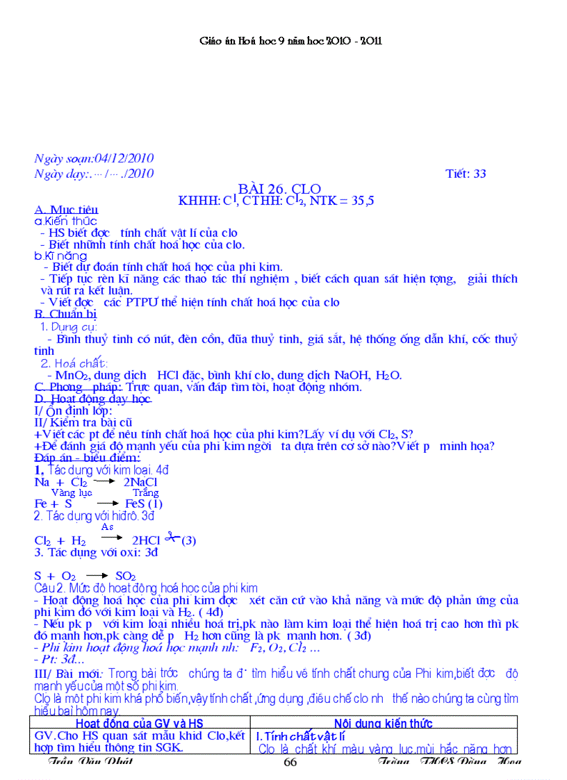 image for page Giáo án Hóa9 chuẩn không cần chỉnh