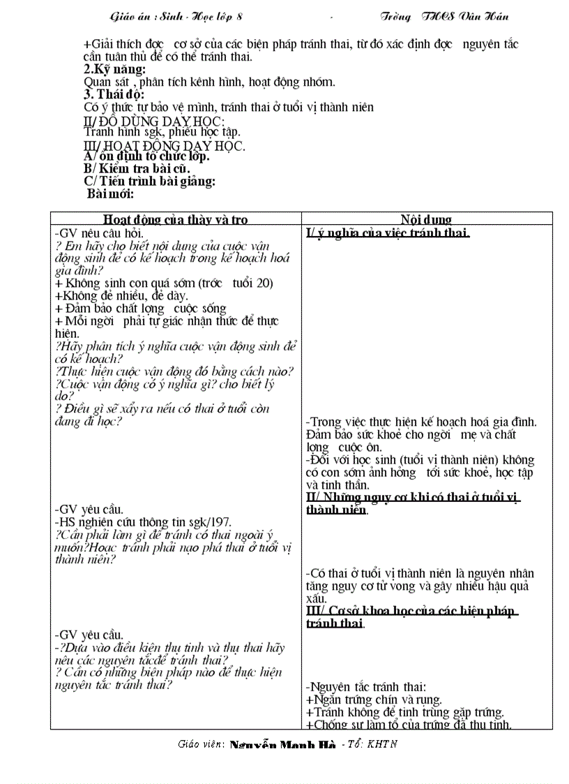 image for page Giao an sinh hoc 8