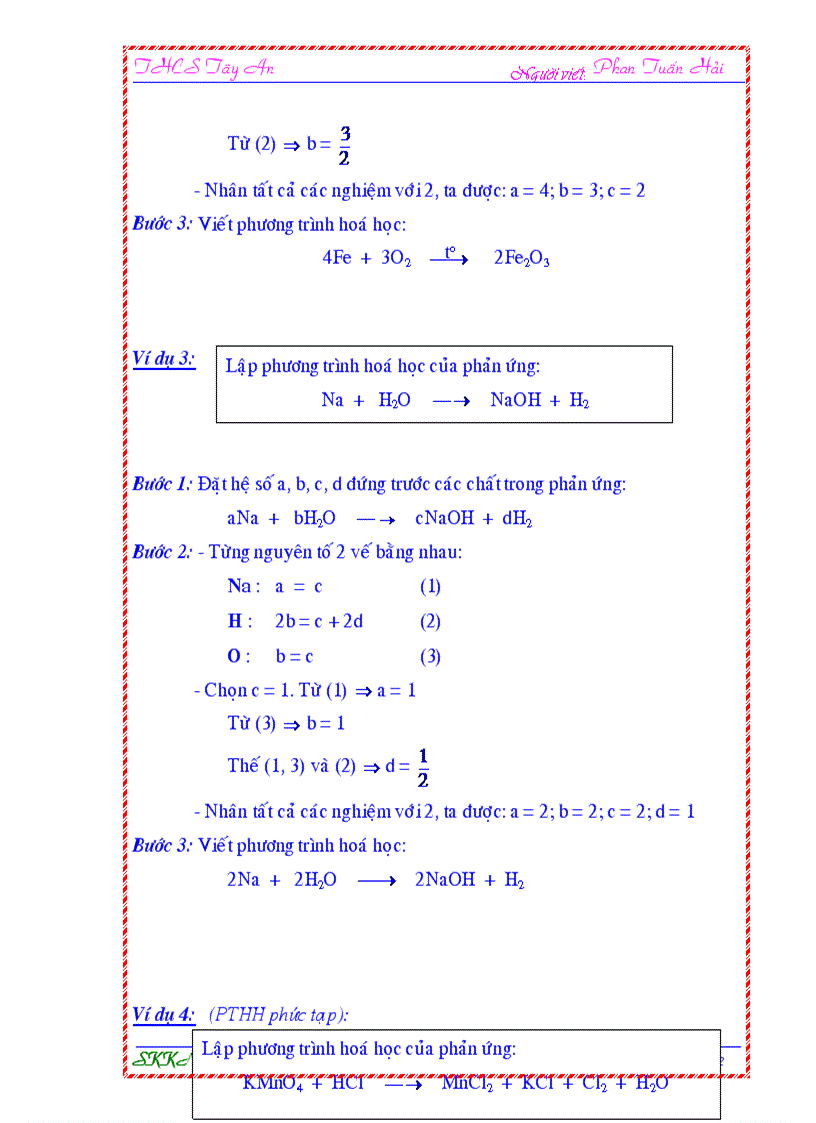 image for page Giúp lập đúng phương trình hóa học